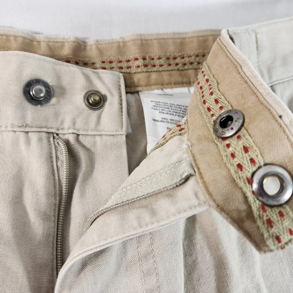 Columbia Outdoor Mens Cotton Khaki Pants Sz 36 (Actual 35) Snap Button Belted - Picture 6 of 12